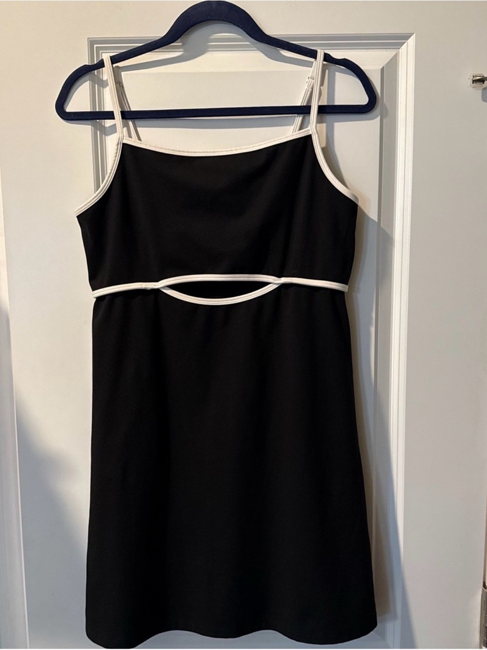 Wild Fable Black Spaghetti-Strap Dress with White Trim